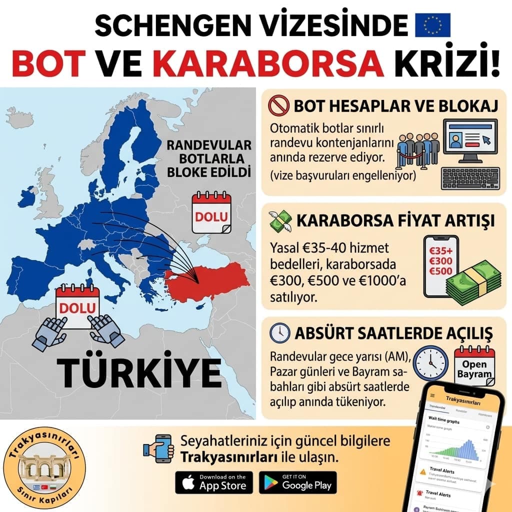 🤖 Schengen Vizesinde Bot ve Karaborsa Krizi! ⚠️