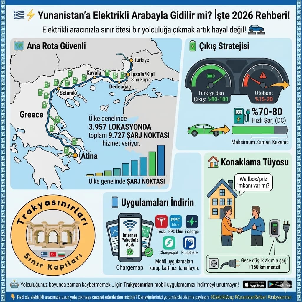 🇬🇷⚡ Yunanistan’a Elektrikli Arabayla Gidilir mi? İşte 2026 Rehberi!