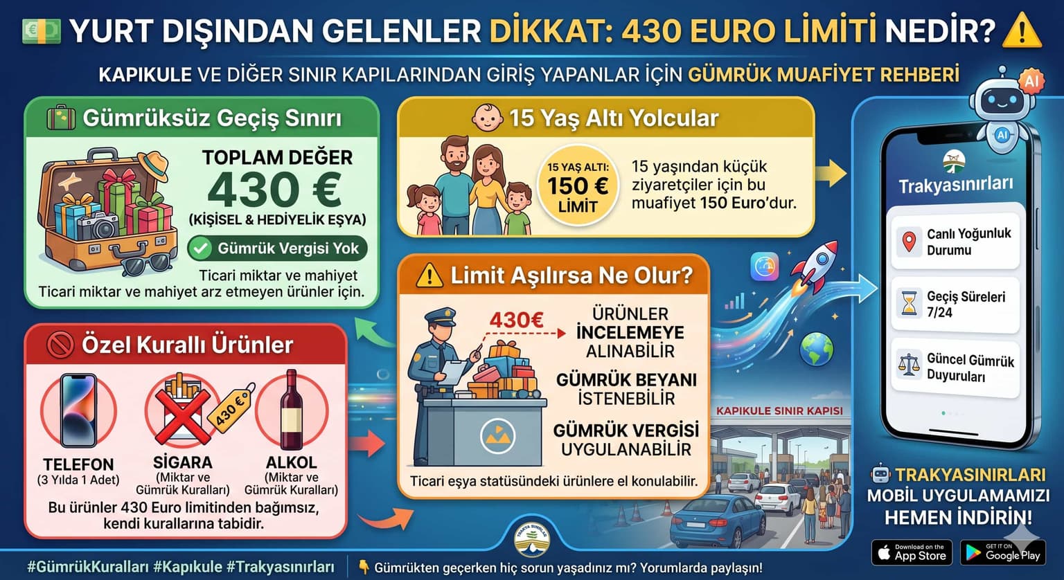💶 Yurt Dışından Gelenler Dikkat: 430 Euro Limiti Nedir?