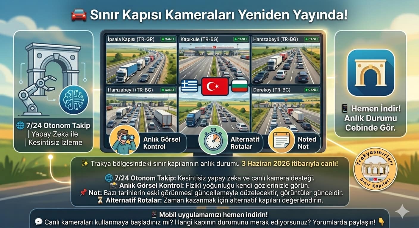 🚘 Sınır Kapısı Kameraları Yeniden Yayında!