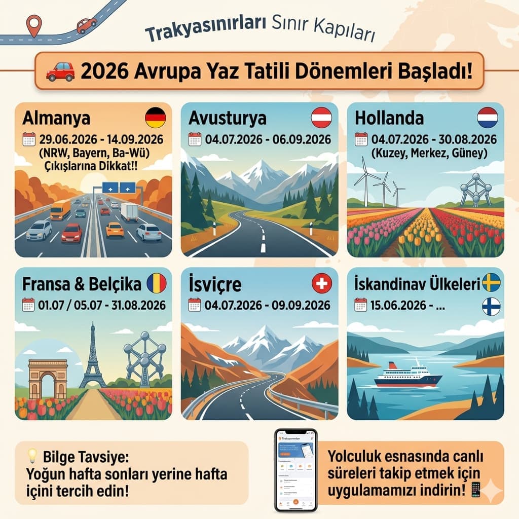 🚗 2026 Avrupa Yaz Tatili Dönemleri Başladı!