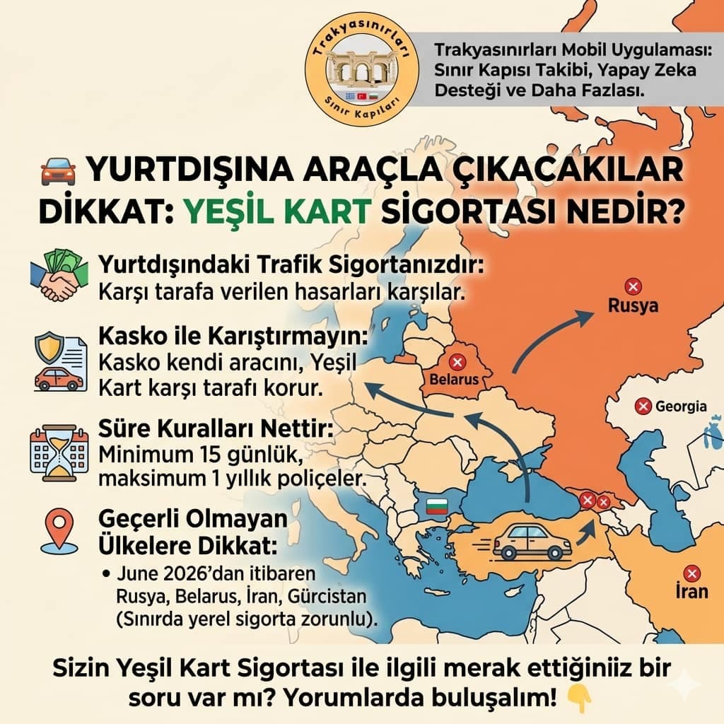 🚗 Yurtdışına Araçla Çıkacaklar Dikkat: Yeşil Kart Sigortası Nedir?