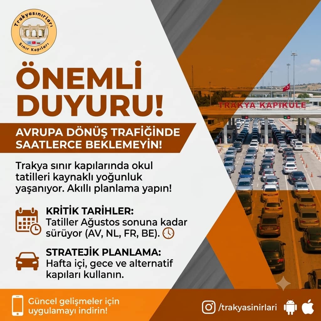 🚗 Avrupa Dönüş Trafiğinde Saatlerce Beklemeyin!