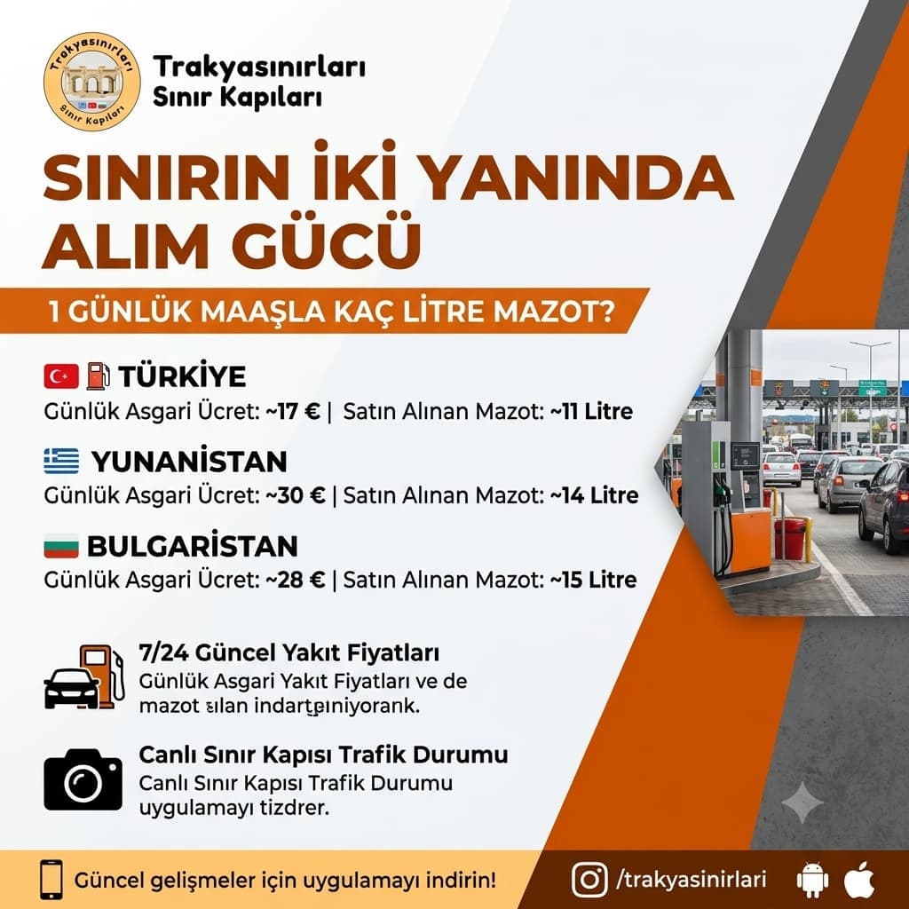 Sınırın İki Yanında Alım Gücü: 1 Günlük Maaşla Kaç Litre Mazot Alınabiliyor? ⛽