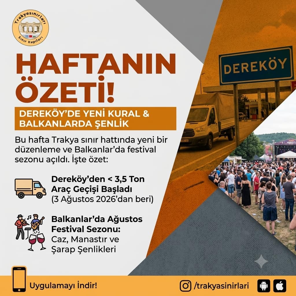🎉📦 Bu Hafta Sınırda Neler Oldu: Dereköy'de Yeni Kural, Balkanlar'da Festival Sezonu