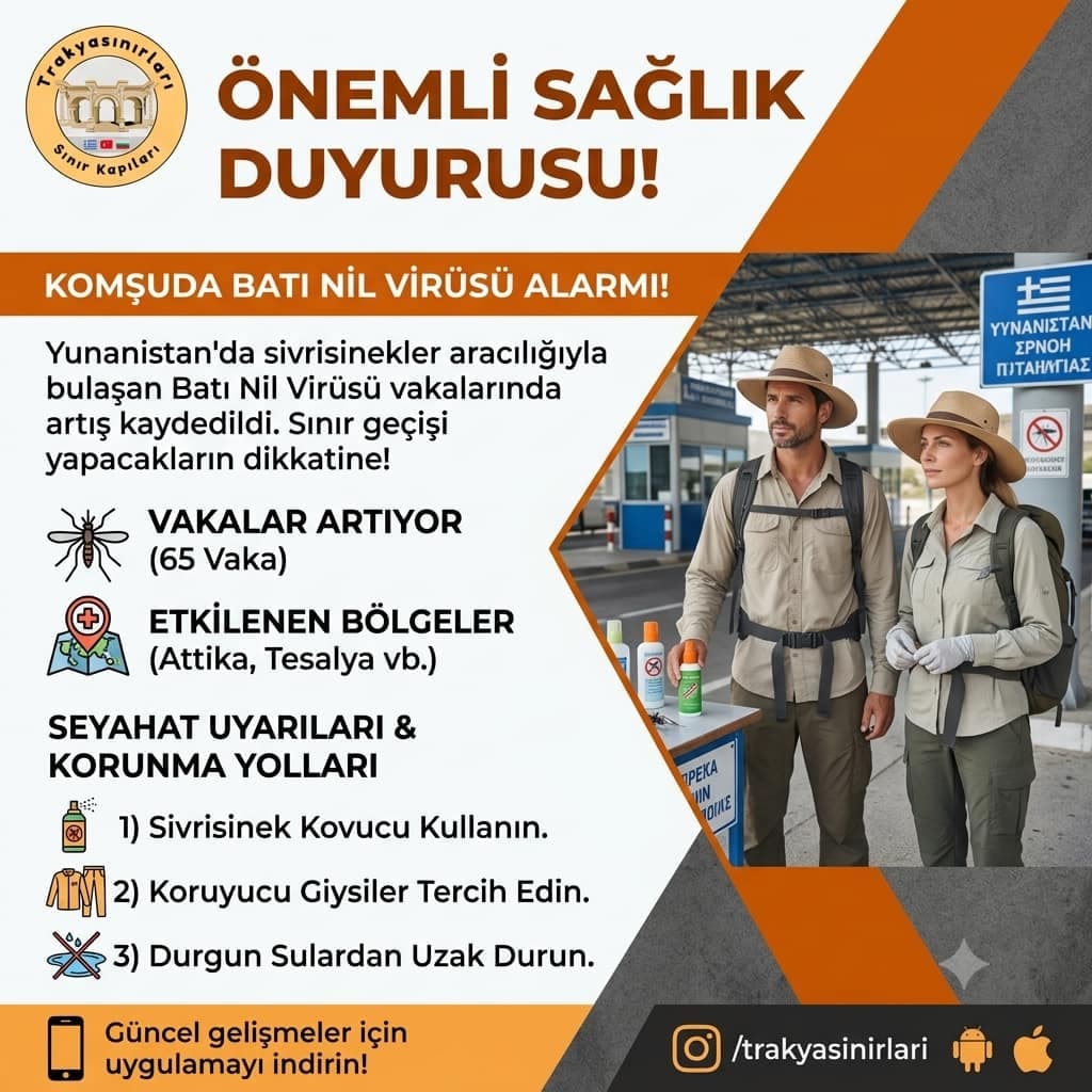 🚨 Komşuda Batı Nil Virüsü Alarmı: Seyahat Edecekler Dikkat!