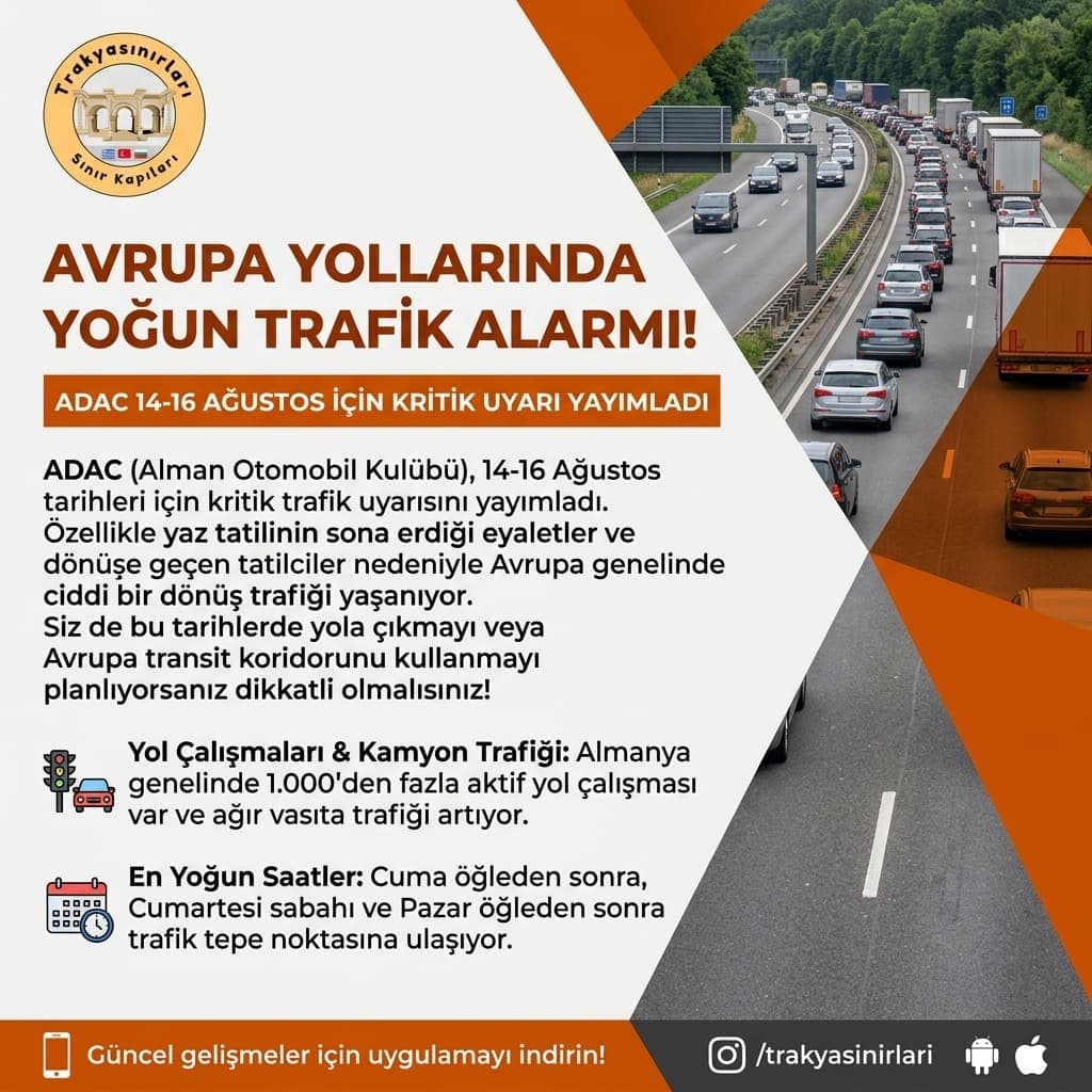 🚗 Avrupa Yollarında Yoğun Trafik Alarmı: ADAC Uyarıyor! ⚠️