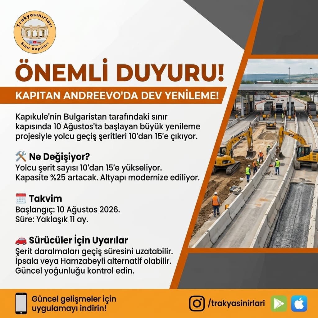 🚧 Kapıkule'nin Bulgaristan Tarafında Dev Yenileme Başladı!