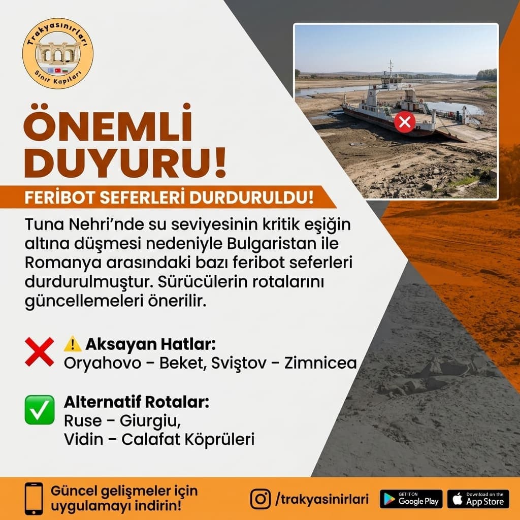 ⚠️ Tuna Nehri’nde Feribot Ulaşımına Kural Engeli: Alternatif Rotalara Yönelin!