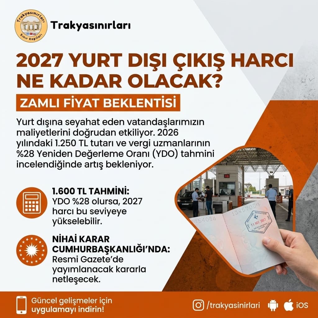 2027 Yurt Dışı Çıkış Harcı Ne Kadar Olacak? Zamlı Fiyat Beklentisi