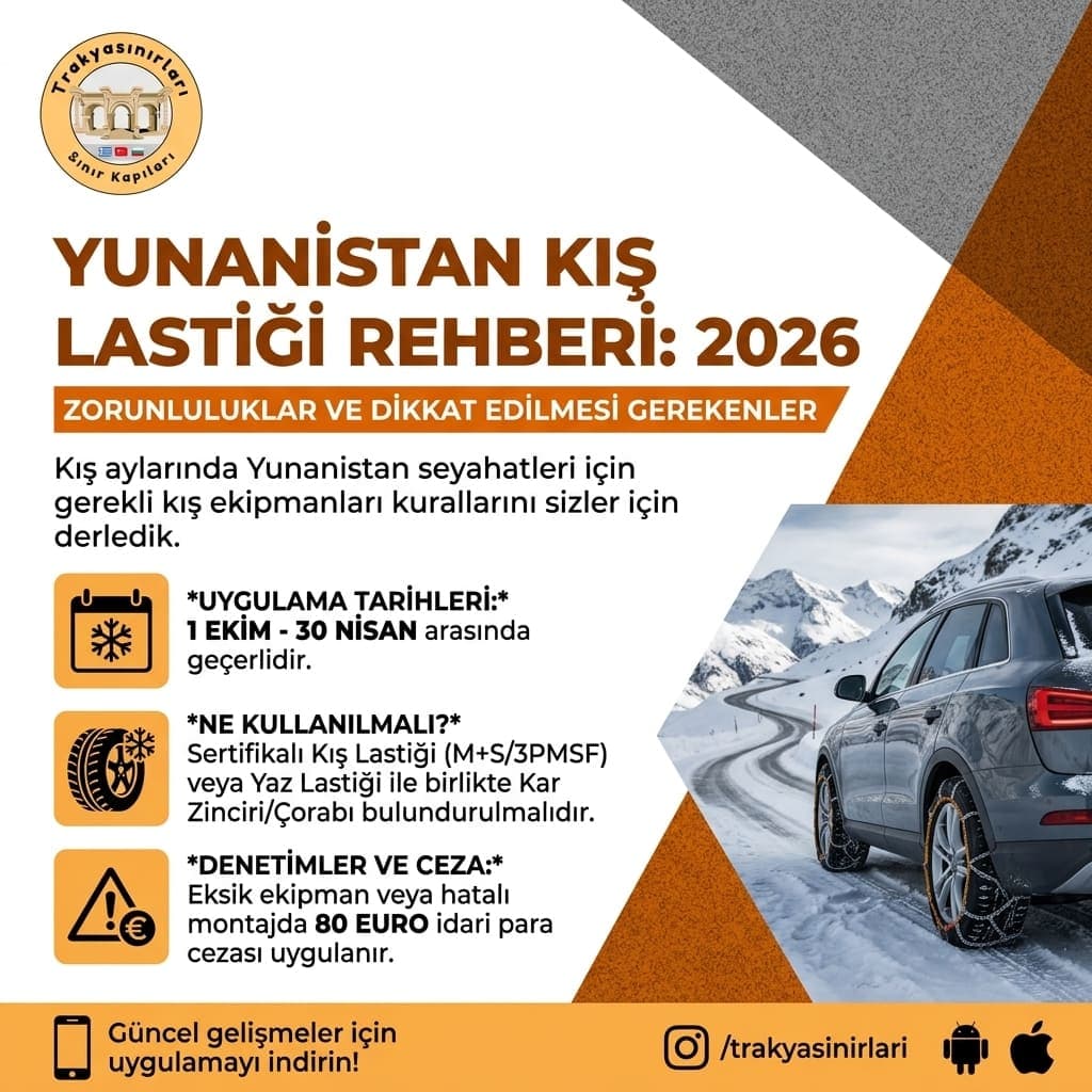 Yunanistan Kış Lastiği ve Kar Zinciri Uygulaması: 2026 Rehberi