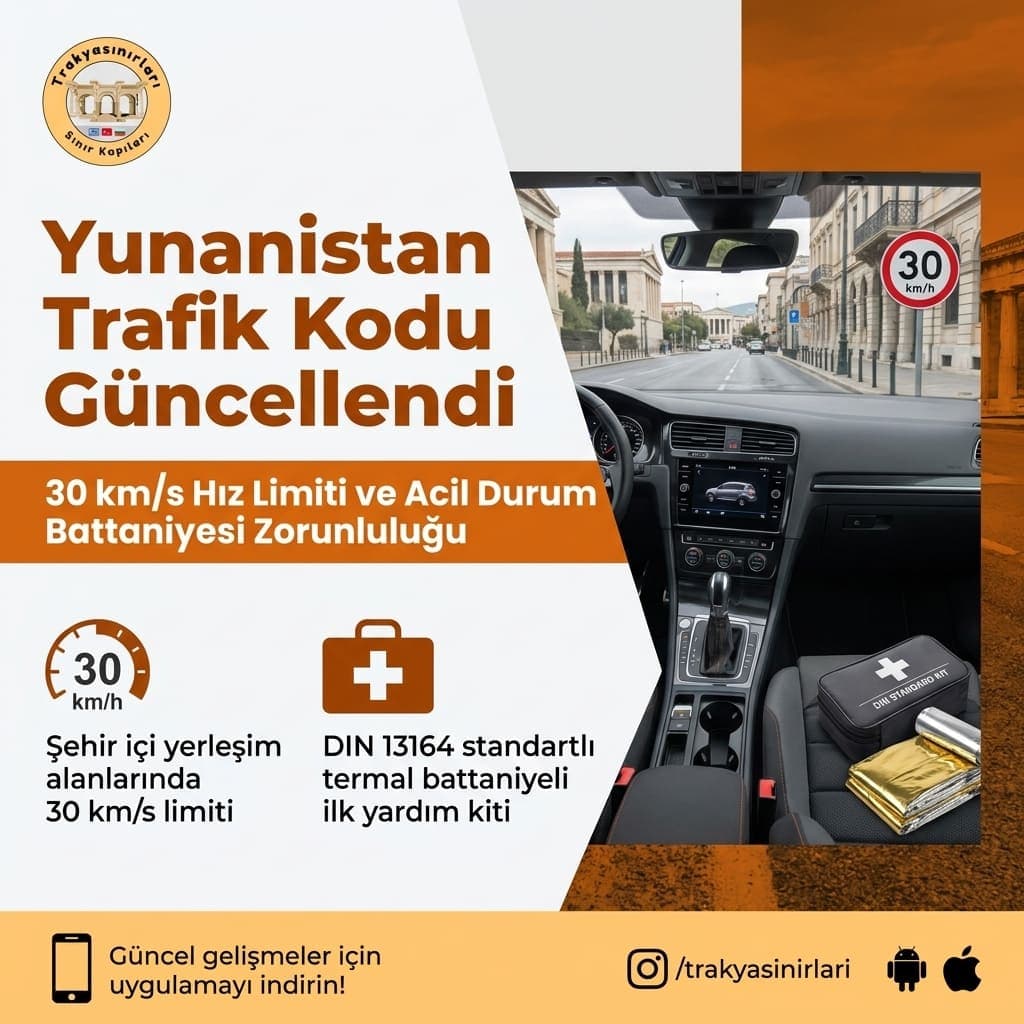 Yunanistan Yeni Trafik Kodu: Hız Sınırları ve Zorunlu Ekipman