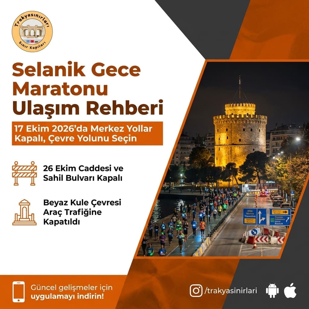 Selanik Gece Yarı Maratonu Yol Kapanmaları ve Ulaşım Rehberi