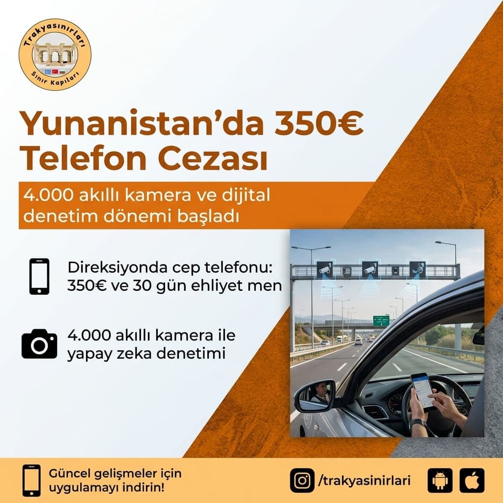 Yunanistan Trafik Cezaları: Telefona 350€ ve Dijital Takip