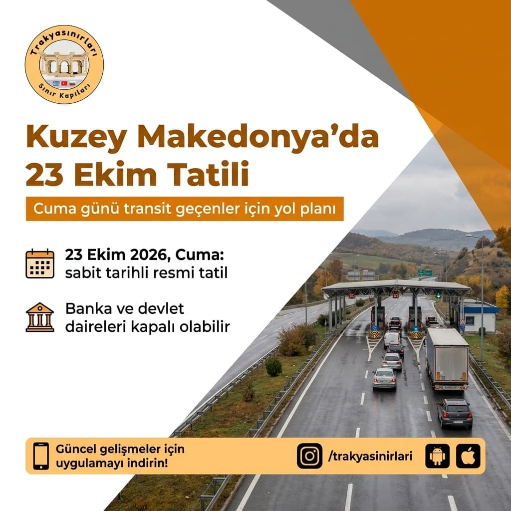 Kuzey Makedonya 23 Ekim Tatili: Transit Planı Rehberi