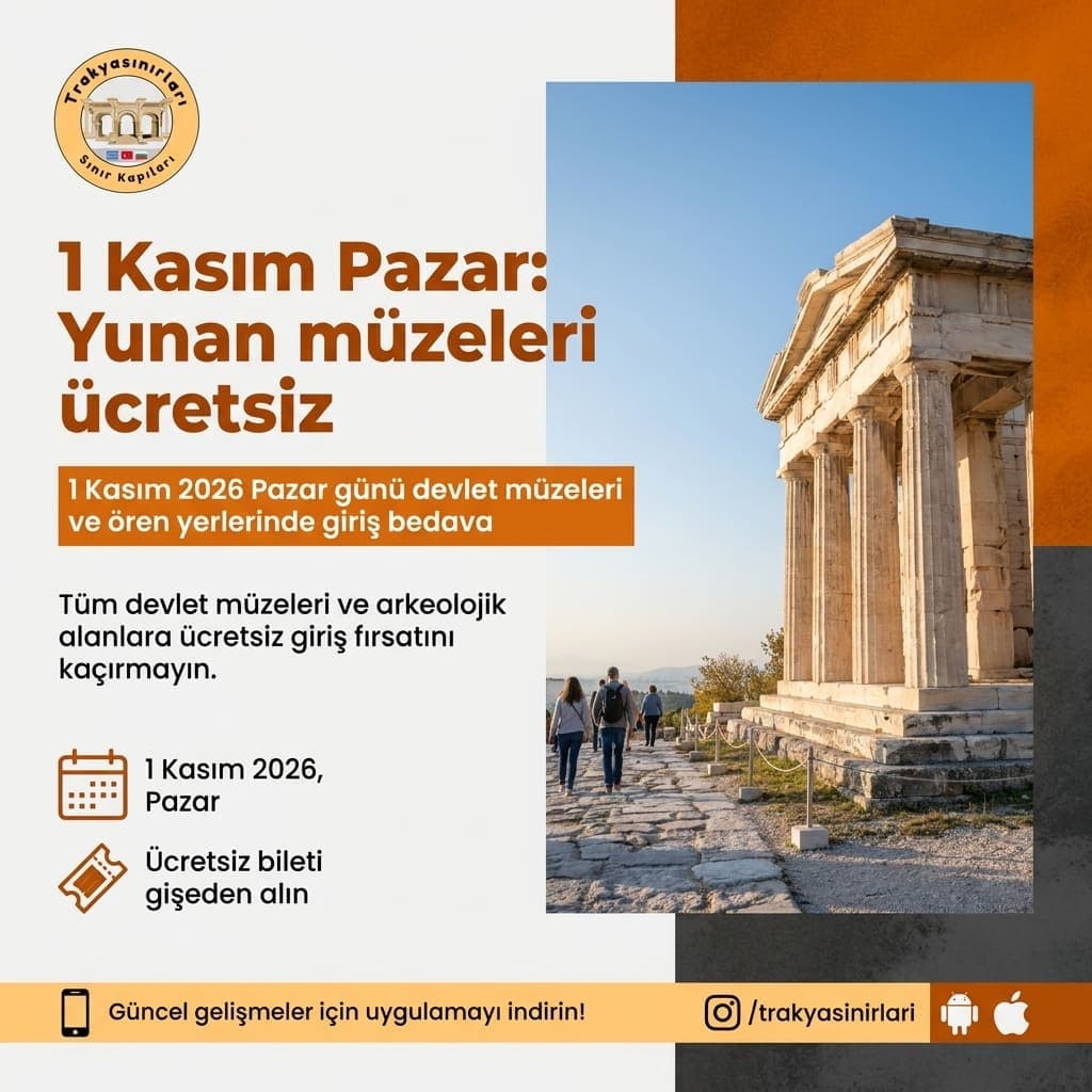 Yunanistan ücretsiz müze günü 1 Kasım 2026: Bilet ve rota