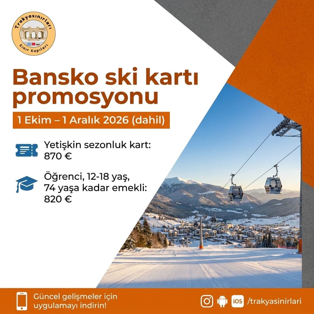 Bansko sezonluk ski kartı 2026: 1 Aralık'a kadar fırsat