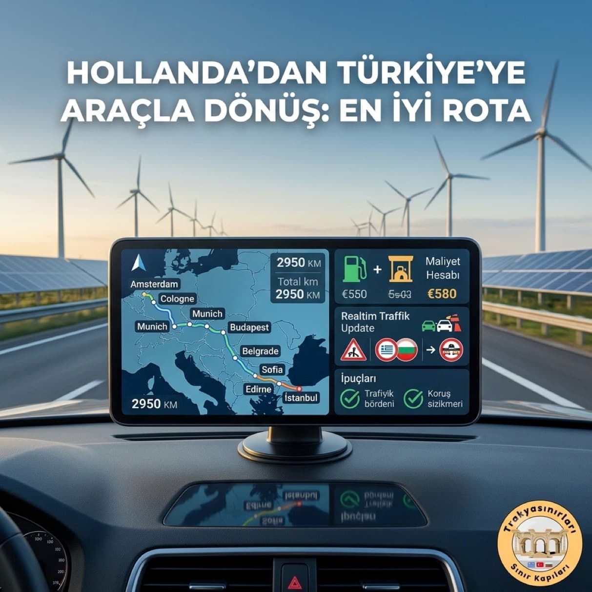 Hollanda'dan Türkiye'ye araçla dönüş 2026: en iyi rota, km ve maliyet rehberi